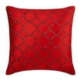 thumbnail image 1 of Taies d'Oreiller Rouges, Taies d'Oreiller à Motif de Cristaux, Taie d'Oreiller 24x24 Pouces (60x60 cm), Taies d'Oreiller Carrées en Velours, Taies d'Oreiller Contemporaines, Motif Géométrique - Velours Rouge Cristal, 1 of 3