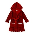 thumbnail image 2 of Godderr Girls Fleece Bathrobes for Kids Baby,Toddlers Towel Robes Autumn winter Hooded Robes,9M-9Y Infant Mid Length Night-Robe Sleepwear with Pockets and Self-Tie Belt, 2 of 9