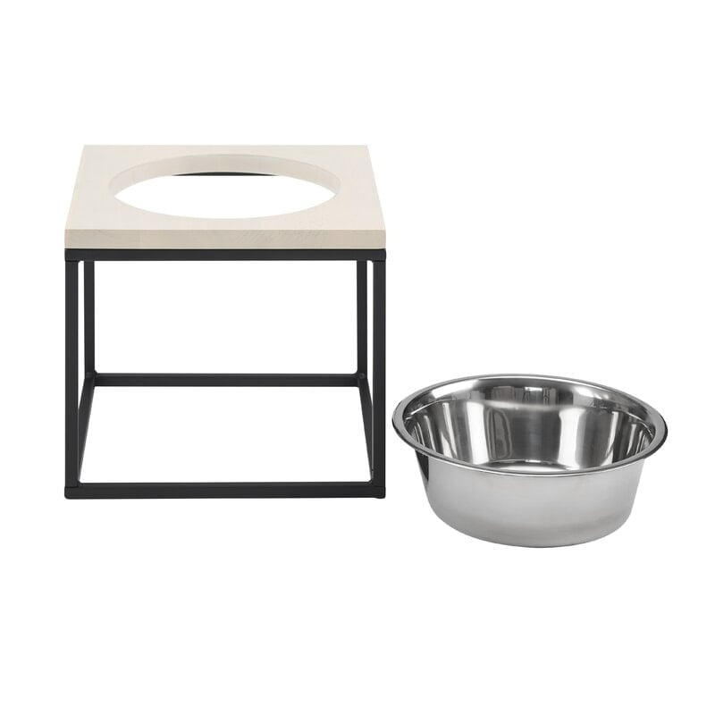 Sam's Pets Dan Wood and Stainless steel Pet Bowl Double
