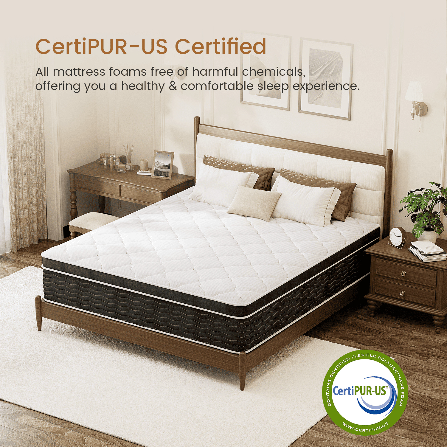 VQRking Cal King Mattress,12 inch Hybrid Cooling Gel Memory Foam Mattress in a Box,Medium,Comfort Sleep,Pressure Relief&Motion Isolation,Adult