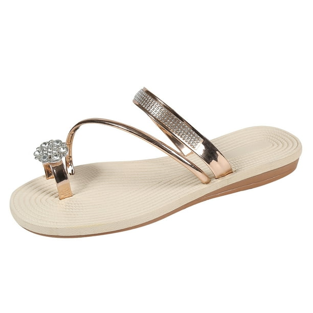 Amzcrzy Zapatos de mujer,Zapatos de mujer,Zapatillas de mujer, Sandalias de verano para mujer con puntera de pinza y decoración de flores y diamantes de imitación Sandalias Mujer Zapatillas De Casa
