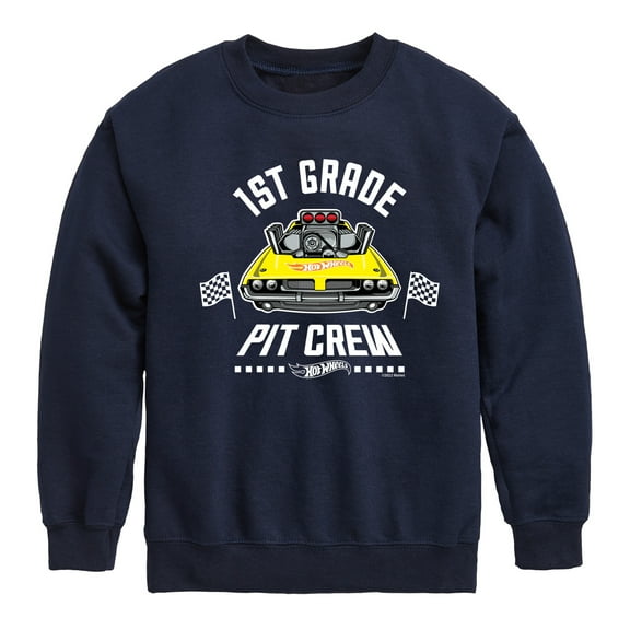 Hot Wheels - Pit Crew 1st Grade - Youth Crewneck Fleece Sweatshirt