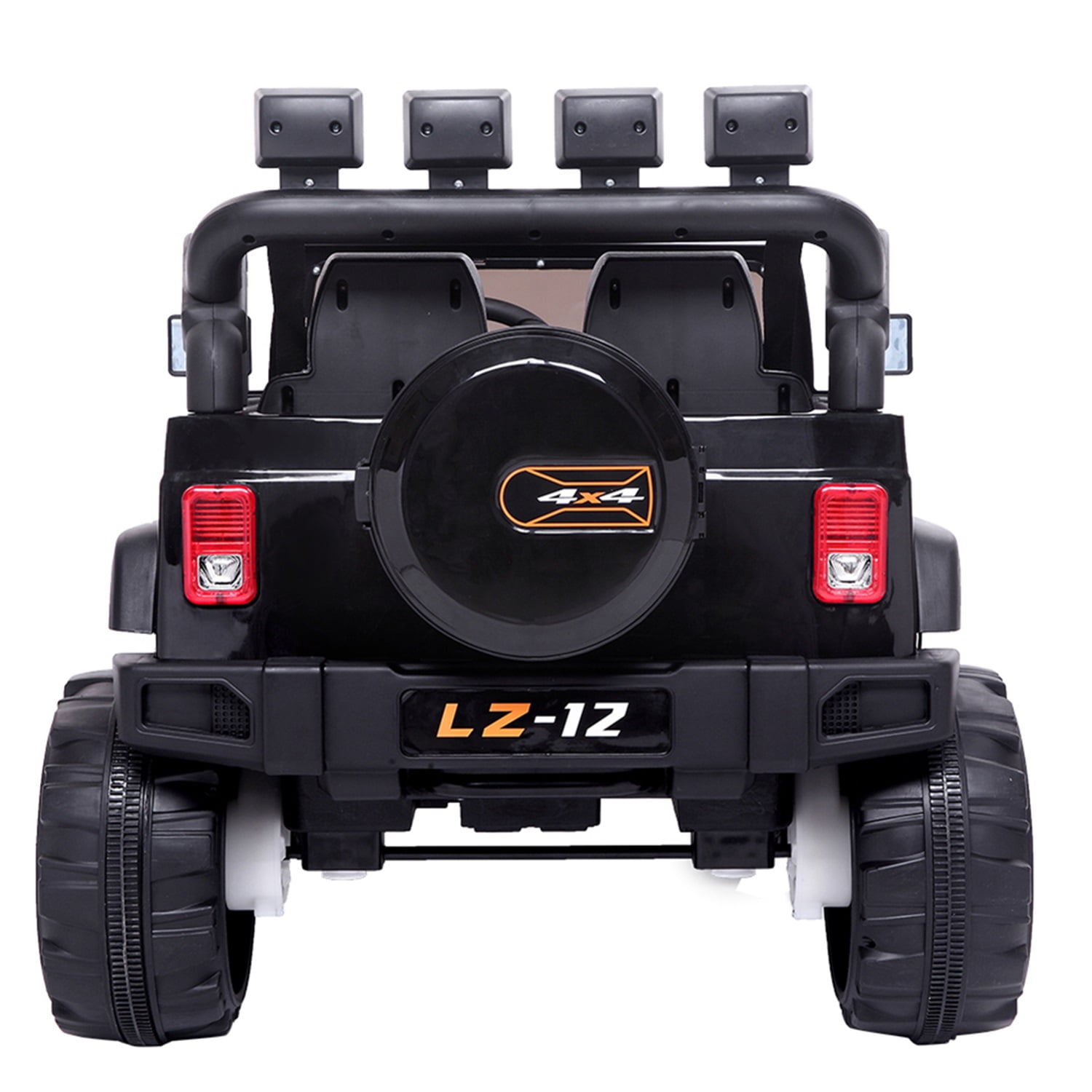 CIPACHO Kids 12V Powered Ride On Jeep, Battery Powered Toy Car with Spring Suspension, Remote Control, LED Lights, Black