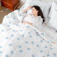 thumbnail image 4 of Manfei Girly Bowtie 7-Piece Twin Bedding Sets,Love Heart Print Bedding Comforter Set,Blue White Breathable Sheet Sets,Ultra Soft Kawaii Bedroom Decoration,Reversible, 4 of 7