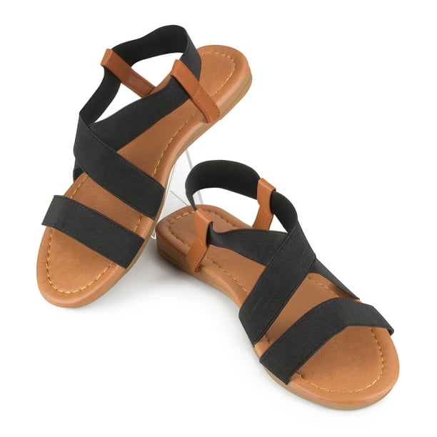 Topcobe Sandals for Women, Slippers, Flip Flops for Women, Womens Summer  Shoes, Criss-Cross Open Toe Wide Elastic Strap Thong Sandals Flat Sandals