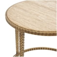 thumbnail image 5 of DecMode 19" x 20" Beige Marble Round Accent Table with Hammered Gold Metal Legs, 1-Piece, 5 of 13