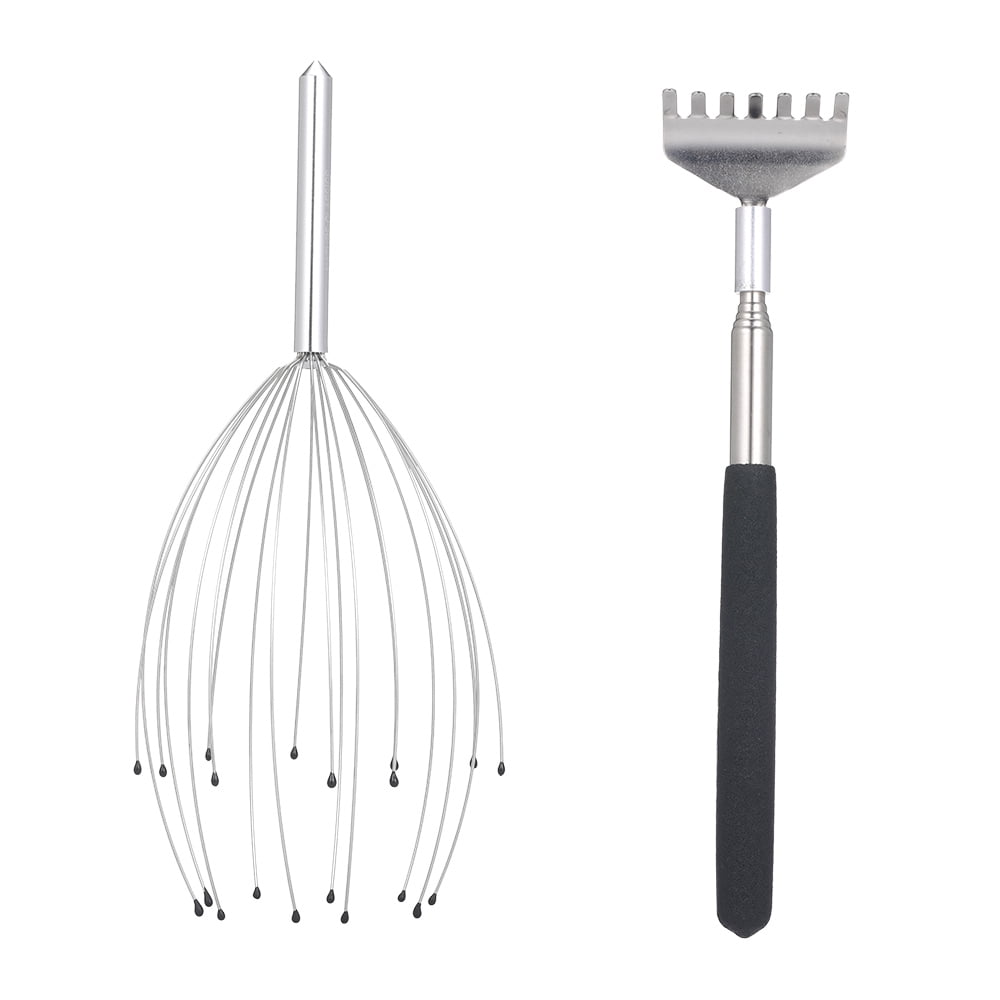 Body Massage Tool Kit Scalp Massager & Telescopic Back Scratcher