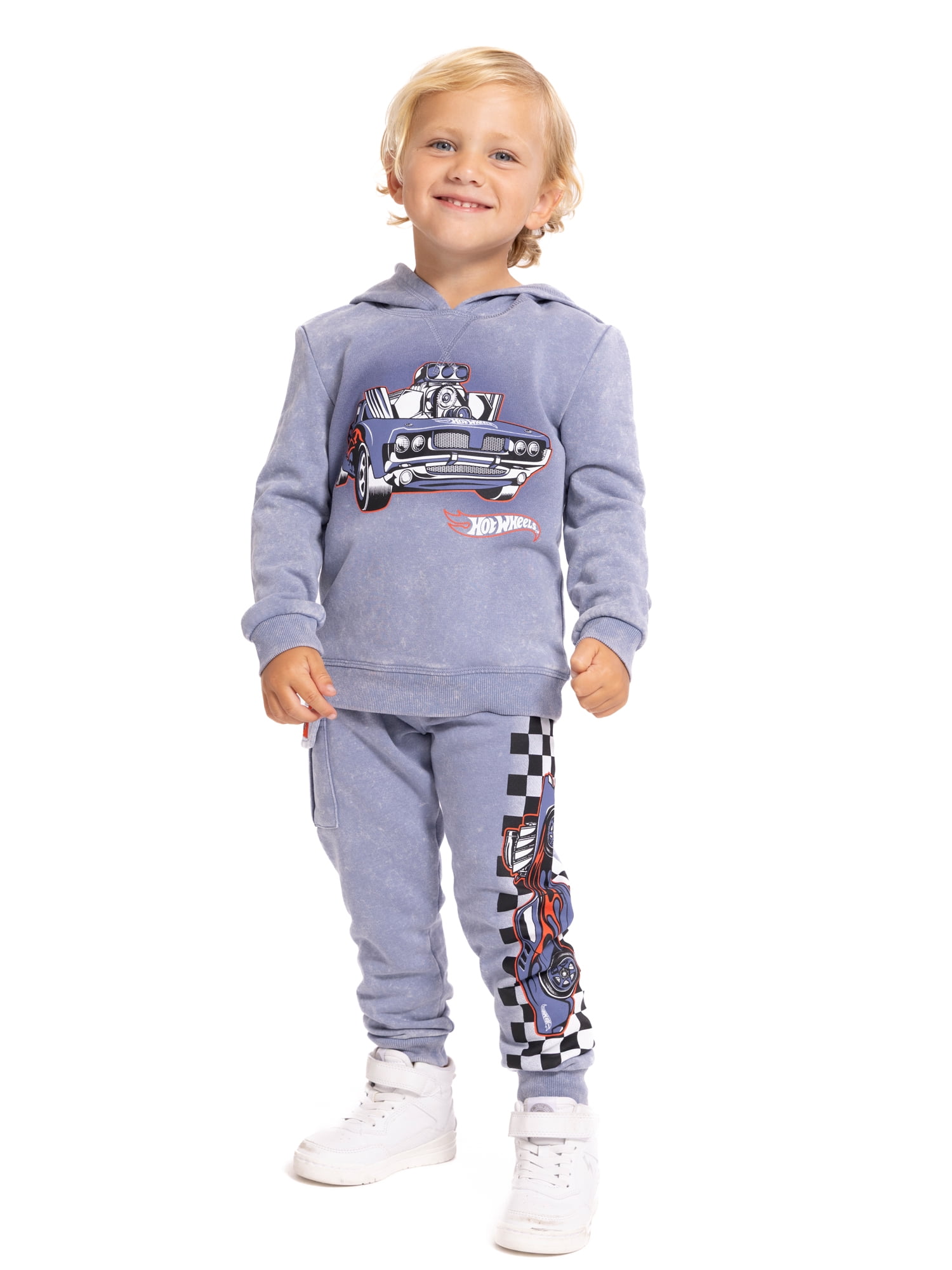 Hot Wheels Toddler Boys Hooded Graphic Sweatshirt and Jogger Pants Set, 2-Piece, Sizes 12M-5T