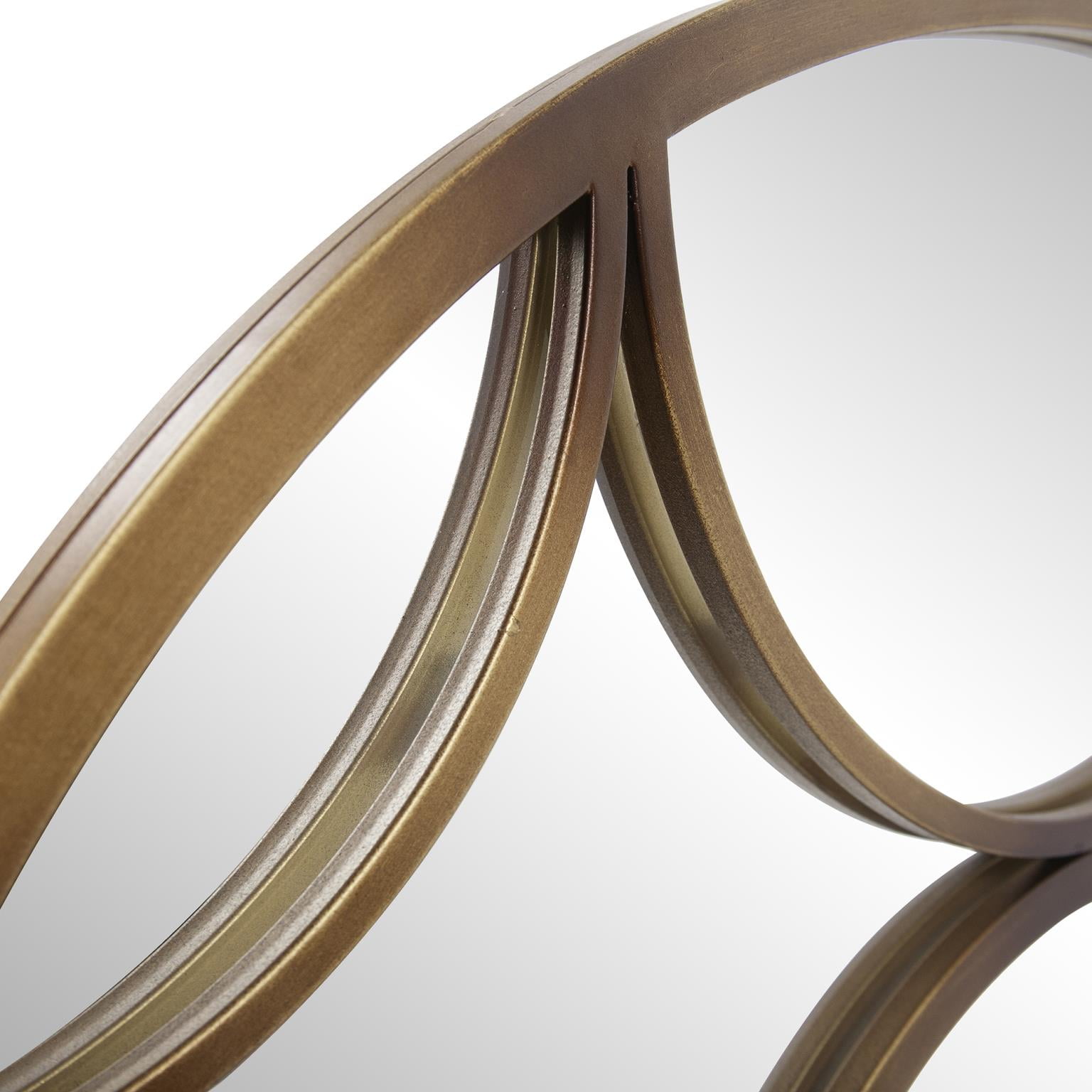 Tyler Dillon Round Wall Mirror with Circular Design and Bronze Metal Frame - 32D x 3/4T