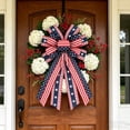 thumbnail image 2 of 4th of July Bows for Wreath, Patriotic Wreath for Front Door Red Blue Burlap Independence Day Accessories for 250th Celebration Outdoor Memorial Day Patriotic Decor A, 2 of 6
