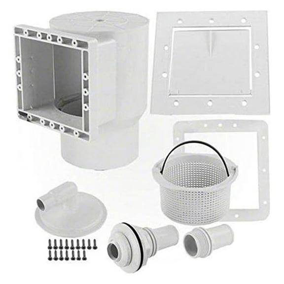 Skimmer Pool Surface Cleaner 560-C0C60S - Fast Standard Skimmer, White - Durable One-Piece Design with Large Basket, 1.5" FPT Connection