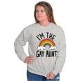 thumbnail image 3 of Cute Rainbow Proud LGBTQ Gay Auntie Women Plus Size Crewneck Sweatshirt Brisco Brands 3X, 3 of 5