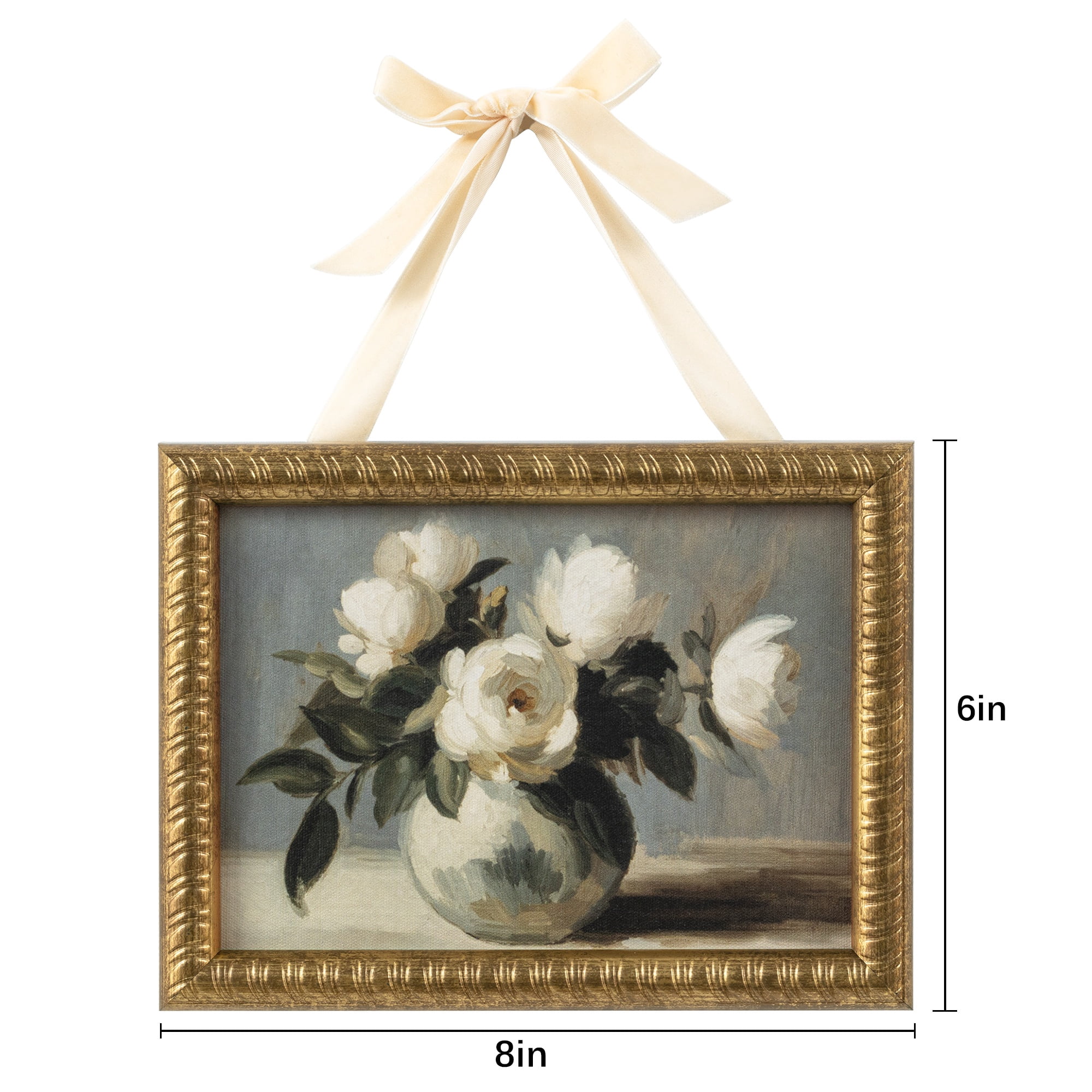 My Texas House Spring Art fresh cut bouquet Framed Canvas w/Velvet Hanger 8x6