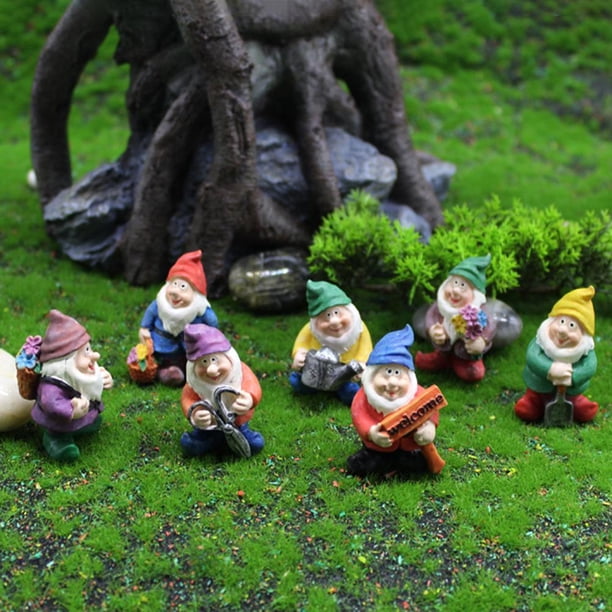 Estatuas de Resina Likrtyny Gnomos Hada Miniatura Jardín Mini Elfo Escultura Enano