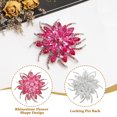 thumbnail image 3 of Uxcell Rhinestone Flower Brooch Pin Vintage Crystal Flower Lapel Pin Rose Red, 3 of 6