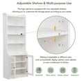 thumbnail image 4 of Euroco 78" Tall Cabinet with Glass Doors, Storage Cabinet for Dining Room Living Room, 8 Tiers Bookshelf with Adjustable Shelves, White, 4 of 9