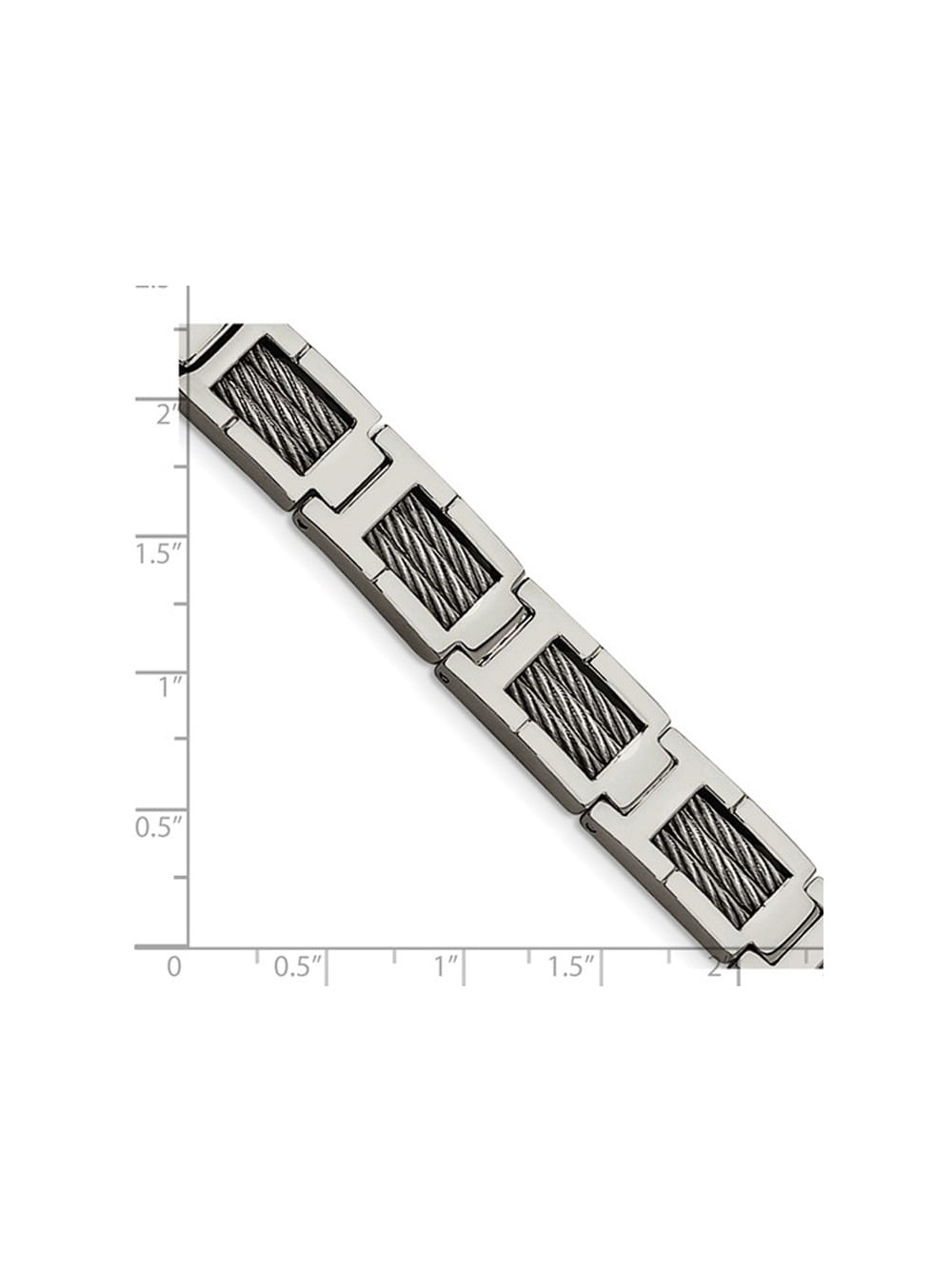 Gem & Harmony Stainless Steel Mens Cable Bracelet 8.5 inches for Men