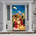 thumbnail image 4 of 1pc, Birth Of Jesus Door Cover Christmas Night Manger Nativity Scene Door Banner Large Religious Christmas Backdrop Decoration Manger Scene Religious Blue Banner Jesus Nativity Backdrop 71x35inch, 4 of 5