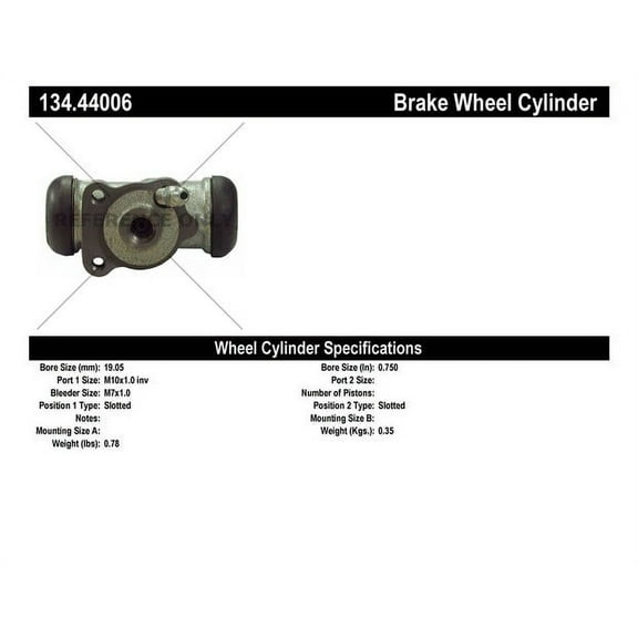 Centric Parts 134.44006 Drum Brake Wheel Cylinder Fits select: 1997-1998 TOYOTA CAMRY