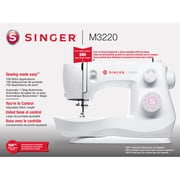 SINGER M3220 Lightweight & Portable Sewing Machine With 108 Stitch Applications, LED Lighting & 1-Step Buttonhole | Ideal for Crafting, Home Décor, and Fashion Sewing