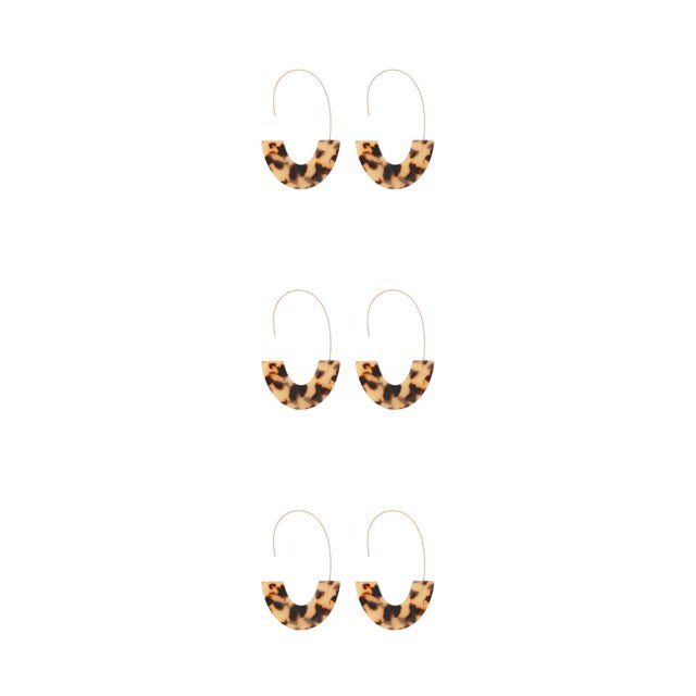 Sonducket 1 par de pendientes de estilo sencillo en forma de U con estampado de leopardo geométrico para la oreja, regalos de fiesta para chicas Type1 NO1