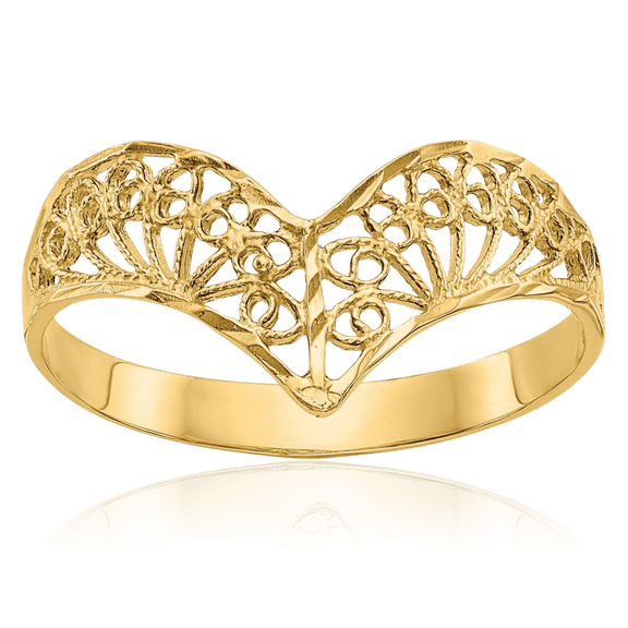 10K Solid Yellow Gold Antique Filigree Ring