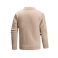 thumbnail image 6 of MELDVDIB Mens Sweater Knit Fall Winter Solid Color Long Sleeve Slim Fit Pullover Tops Fashion Casual Stretch Comfy Crewneck Lounge Outfit Khaki M, 6 of 7
