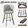 thumbnail image 6 of FIRAVOE Bar Stools Set of 2, 30" Swivel Bar Height Bar Stools with High Back, Faux Leather Bar Chairs Gray Barstools for Kitchen Island, 6 of 11