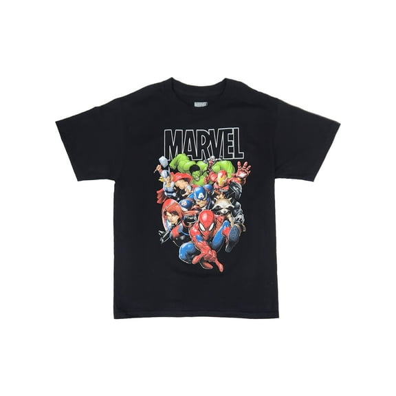 Marvel Boys Black Avengers Super Hero T-Shirt Tee Shirt Medium 8