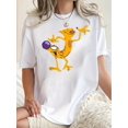 thumbnail image 2 of Women's Fun Cartoon Character Print Tee - Casual Crew Neck Short Sleeve T-Shirt, Stretchy & Machine Washable, Perfect for Summer, 2 of 8