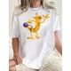 thumbnail image 2 of Women's Fun Cartoon Character Print Tee - Casual Crew Neck Short Sleeve T-Shirt, Stretchy & Machine Washable, Perfect for Summer, 2 of 8
