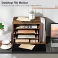 thumbnail image 2 of Mail Sorter, Literature Organizer with Adjustable Shelves, Paper Organizer for Office, Home, Wood Countertop File Holders, Mails, Magazines, Rustic Brown, 2 of 16