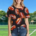 thumbnail image 5 of Xdegoge T Shirt for Women Crewneck Short Sleeve Casual Everyday Wear Loose Fit Football And Leopard Animal Print Lightweight Breathable Summer Spring Tops Athletic Shirts, 5 of 7