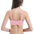 thumbnail image 4 of Gyexs Fashionable Women Lace Gathered Bra Adjustable Thin Cup Underwear Comfortable Support Sports Bras for Women, Pink, Size 100C, 4 of 4