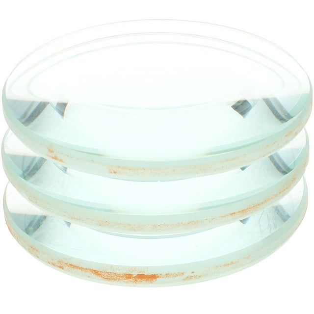 MasteelfCA 3pcs Double Convex Glass Lens Optical Lens 50mm Diameter 100mm Focal Length for Labs