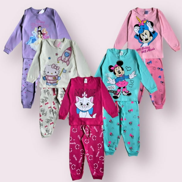 KIT 4 piezas Pijamas infantiles nina pijamas de invierno manga larga frio mujer ropa de dormir larga Deng Xun unisex Walmart en linea