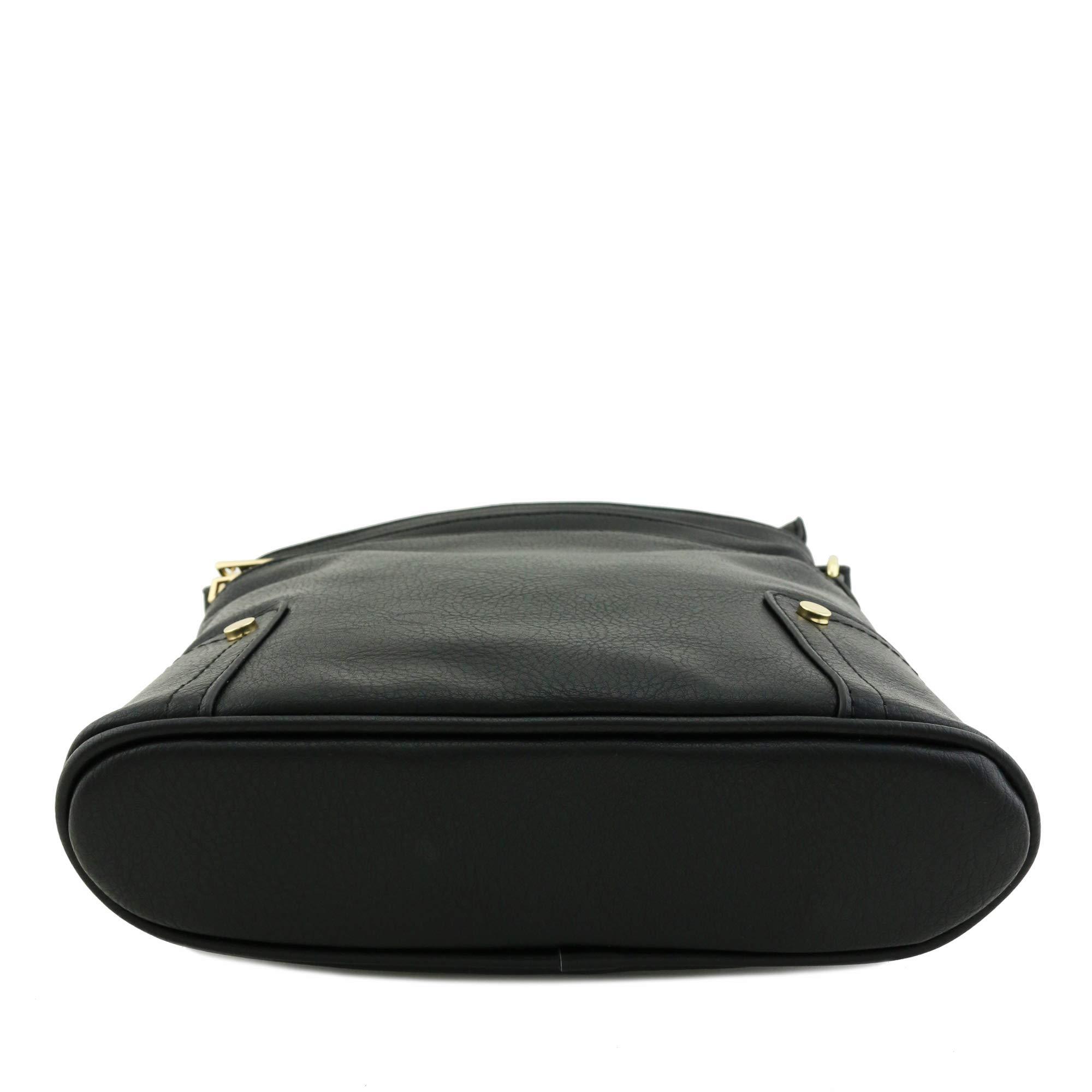 triple zip pocket large crossbody bag