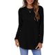 thumbnail image 1 of Camiseta de Mujer Jumpingount AP003892-05 Color Sólido Botón Casual Cuello Manga Larga Otoño Blusa Sudadera Negro S, 1 of 6