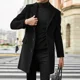thumbnail image 4 of Abrigo de invierno de talla grande y manga larga para hombre, chaqueta de cuero acolchada con cuello de solapa, abrigo grueso vintage, chaqueta de piel de oveja, abrigo para hombre, 4 of 4