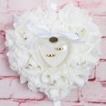 thumbnail image 1 of Wedding Ring Pillow Fake Rose Flower Bridal Ring Holder Rose Jewelry Case; Ribbon Heart-shaped Box Jewelry Case Ceremony Gift, 1 of 8