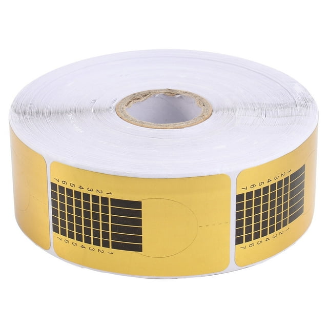 FELTECHELECTR 500 piezas de moldes para uñas, guía para decoración de uñas, pegatinas para extensión de puntas de gel UV acrílico, soporte de papel dorado para uñas, herramienta para uñas