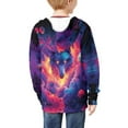 thumbnail image 2 of Chaqlin Galaxy Planet Wolf Kids Lightweight Zip Up Hoodie Long Sleeve with Pockets Comfy Casual Outerwear Youth Size 12-14, 2 of 7