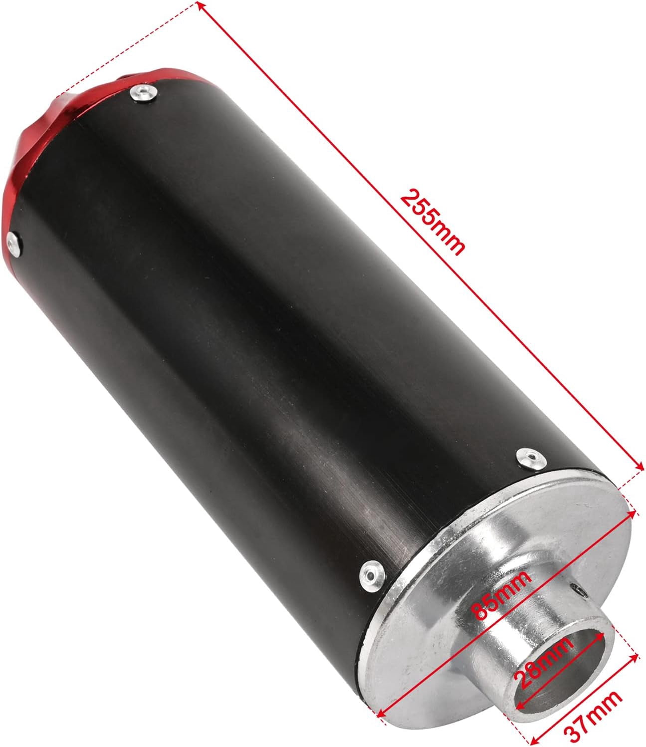 Trkimal 28mm Exhaust Muffler for CRF50 XR50 KLX SSR Thumpstar TTR YCF Lifan Apollo dbx18 50cc 70cc 90cc 110cc 125cc Chinese Pit Dirt Bike Parts (Red)