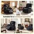 thumbnail image 6 of JMYMRY Swivel Rocker Recliner Chair with Vibration Massage and Heating, Cup Holders and Side Pockets, Adjustable Lounge Chair for Living Room, Black, 6 of 8