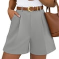 thumbnail image 2 of BUIGTTKLOP Womens Dress Shorts Casual Elastic Waist Wide Leg Suit Tailored Shorts Summer Dressy Work Shorts with Pockets, 2 of 8