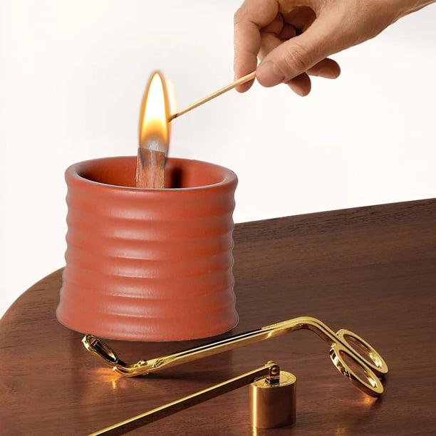 Portavelas de cemento meteorito | Soporte de vela de cristal sin llama | Aromaterapia y adorno decorativo | Decoración Moderna Industrial | los 8.5x8.5x7cm | 1 paquete | Acento en el hogar