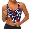 thumbnail image 3 of Uemuo Patriotic Star Pattern Women's Sports Bra - High Impact Support, Breathable, and Comfortable Athletic Bra for Running, Yoga, and Workouts, 3 of 9