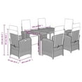 thumbnail image 4 of vidaXL 7 Piece Garden Dining Set with Cushions Grey Poly Rattan, 4 of 5