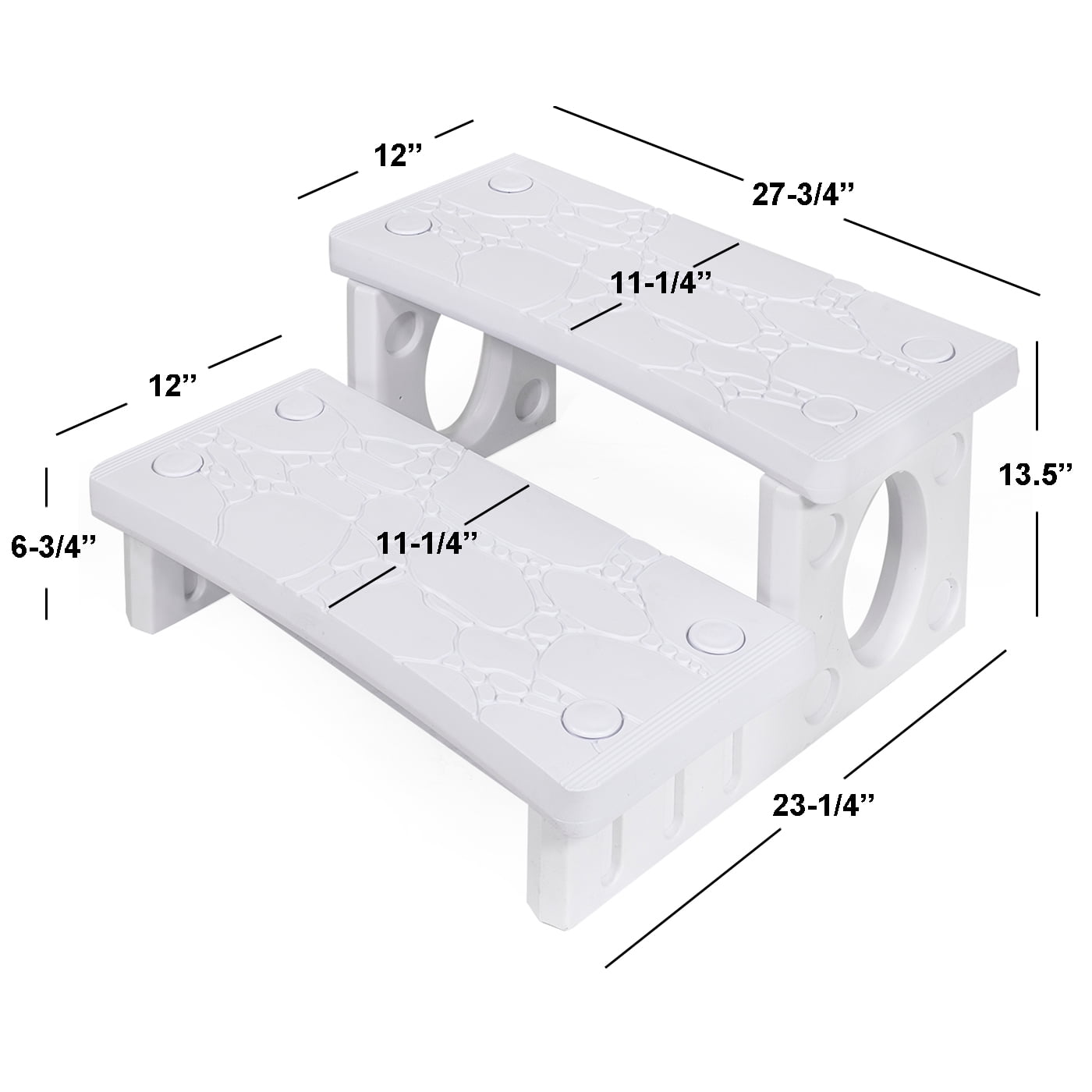 XtremepowerUS Spa Step, Heavy Duty Hot Tub Spa Step, Universal Plastic Stair, Anti-Slip, White