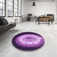 thumbnail image 4 of Ahgly Tapis Rond Lavable en Machine Intérieur Transitionnel Violet, 5 Pieds Rond, 4 of 7
